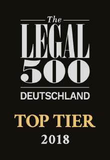 The Legal 500 Deutschland | TOP TIER 2018
